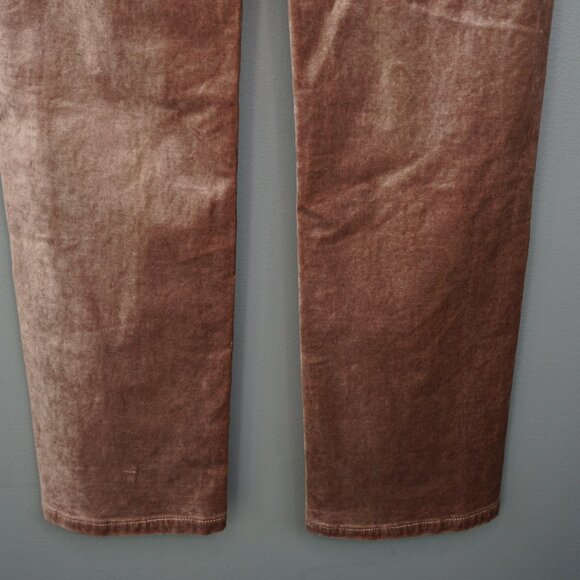 Paige Cindy Velvet Straight Leg Twisted Seam Pants in Warm Suede size 23 - Picture 12 of 16